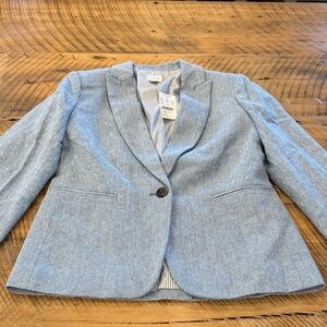 NEW Classic J Crew Light Blue Herringbone Women's Blazer Jacket
